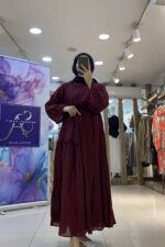 Bordo/Kahverengi Etekli Takım